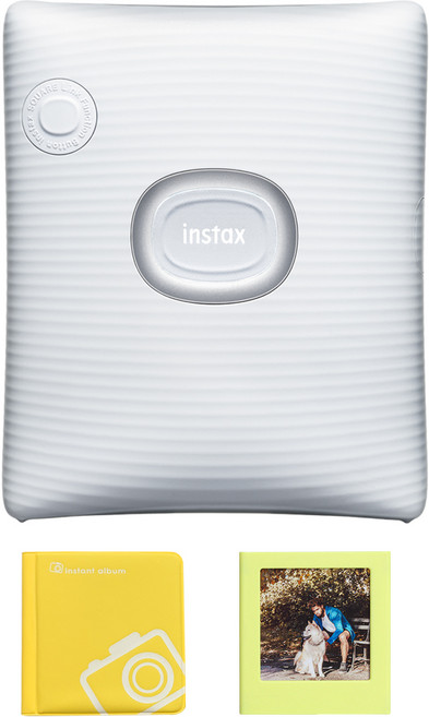 인스탁스 스퀘어링크 포토프린터 애쉬화이트 + 스퀘어앨범 랜덤발송 + 스퀘어자석액자 랜덤발송 세트, FI017W, 1세트