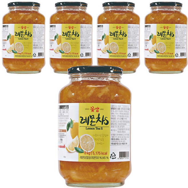 꽃샘 레몬차S, 2kg, 5개