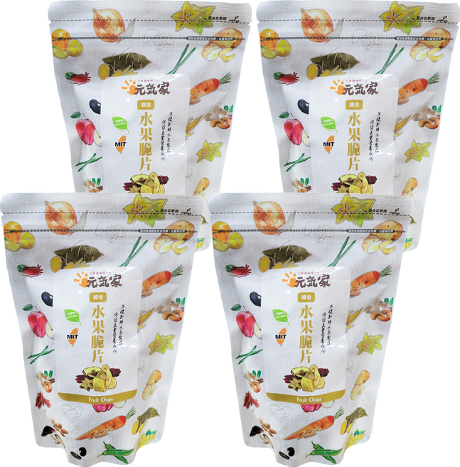 元氣家 綜合水果脆片, 100g, 4包
