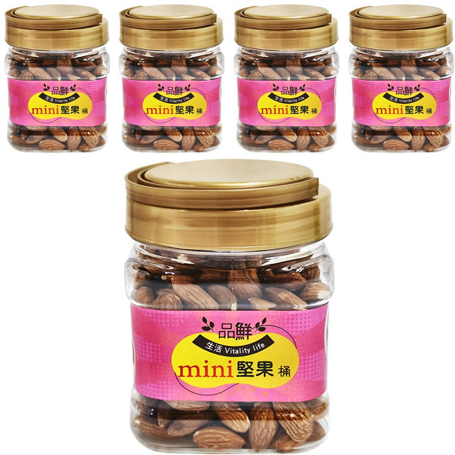 品鮮生活 mini堅果桶 原味杏仁果, 300g, 5桶
