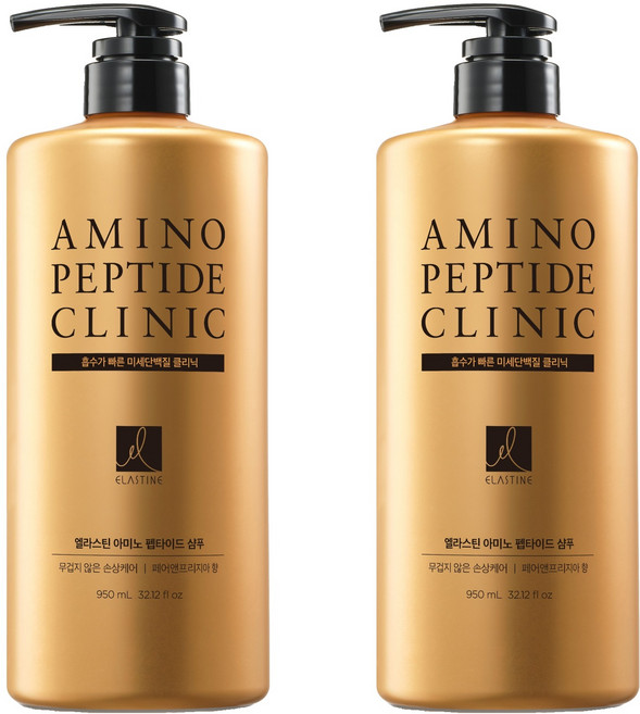엘라스틴 아미노 펩타이드 약산성 단백질 고영양 샴푸 페어앤프리지아향, 950ml, 2개