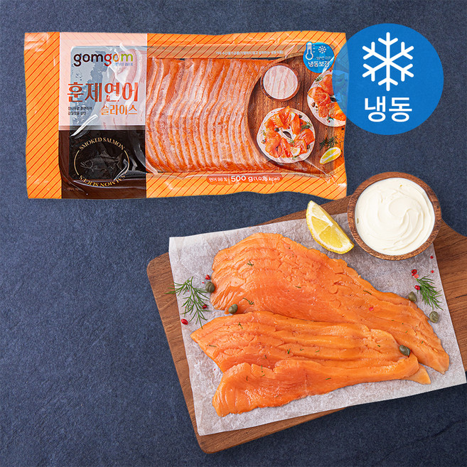 곰곰 훈제 연어 슬라이스 (냉동), 500g, 1개