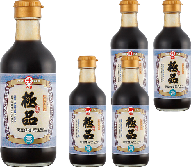 丸莊醬油 極品黑豆蔭油膏 350g 台灣製造 180日天然發酵, 5瓶