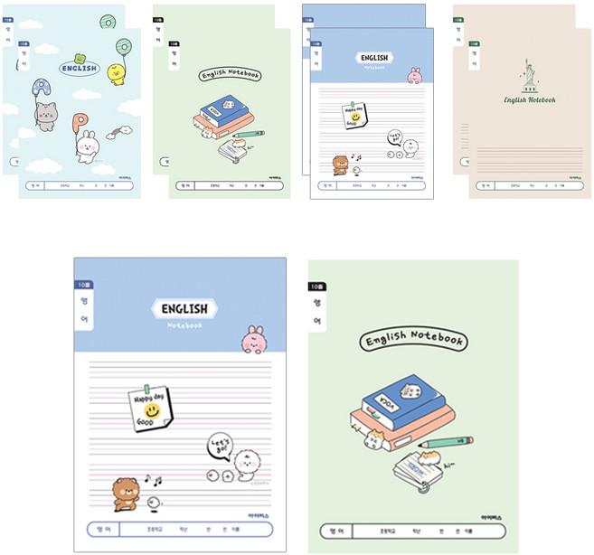 아이비스 초등 1-2 영어 넓은칸A 노트, 랜덤발송, 10개