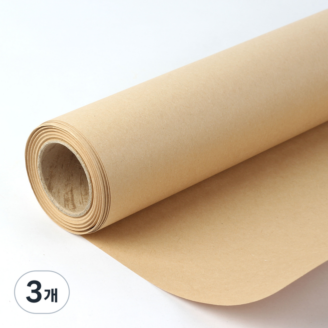 knockone 牛皮紙包裝紙 53cm x 11m, 米色, 3個