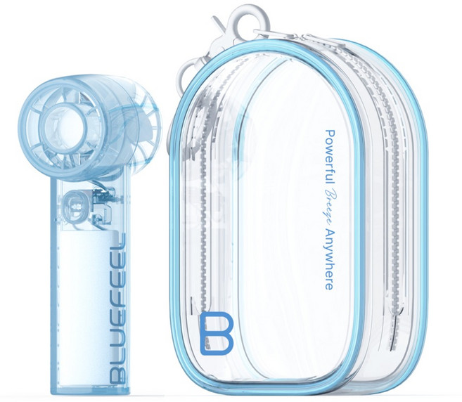 블루필 미니제트 파우치팬 휴대용 핸디 손선풍기 파우치, BFN110, 씨스루블루