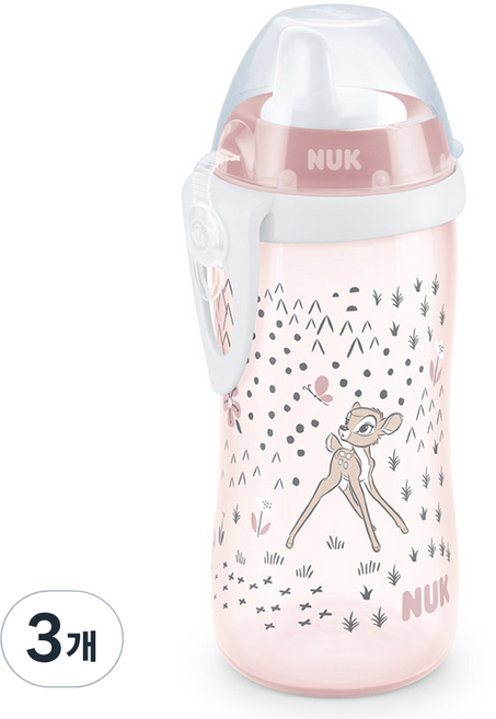 누크 퍼스트초이스 디즈니 스파우트 키디컵, 300ml, 3개, 밤비