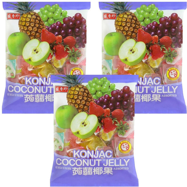 盛香珍 大蒟蒻椰果 綜合, 1kg, 3袋