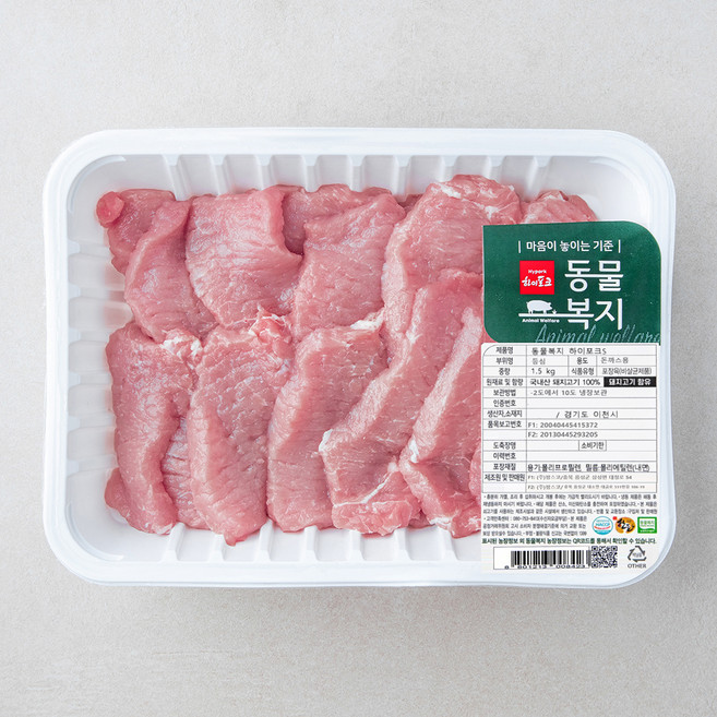 하이포크 동물복지 인증 한돈 등심 돈까스용 (냉장), 4개, 1.5kg