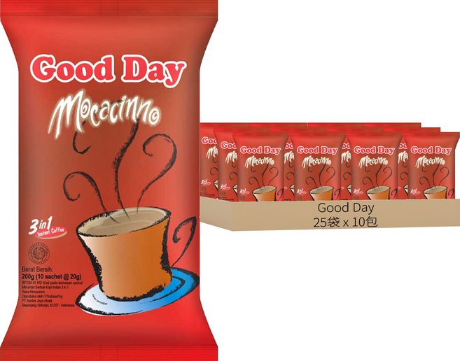 Good Day Mocacinno 三合一咖啡, 20g, 10包, 25袋