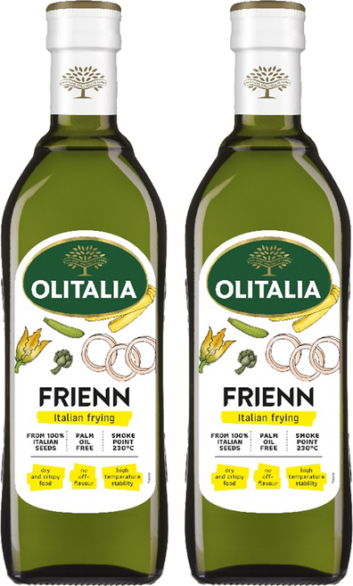 OLITALIA 奧利塔 高溫專用葵花油 含有三倍單元不飽和脂肪 新配方添加天然抗氧化維生素E 發煙點高達230度, 750ml, 2瓶