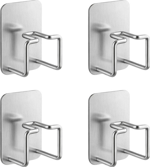 스프렉스 무타공 스틸핏 스테인리스 칫솔꽂이, 실버, 4개