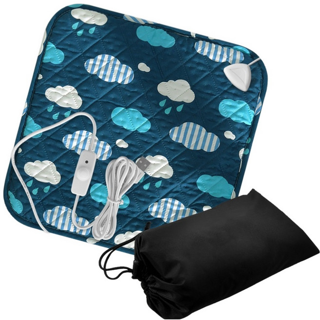 한일전기 구르미 양면 전기방석, 네이비, 40 x 40 cm