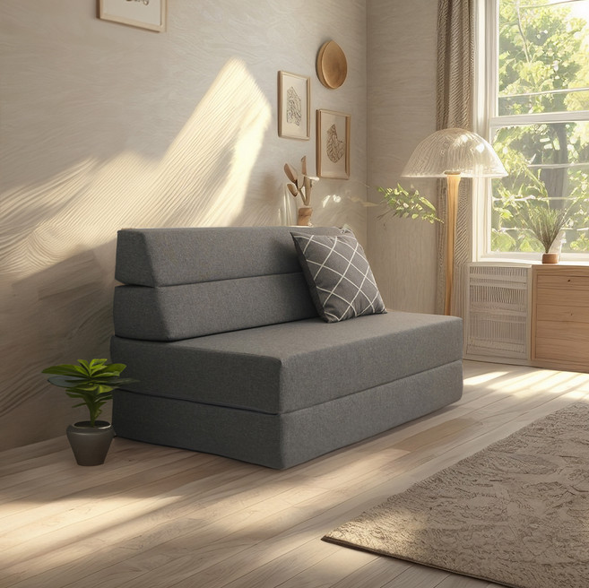 서광퍼니처 맥스 4단 접이식 매트리스 소파베드 + 고급형 커버, 쿨그레이, 18cm