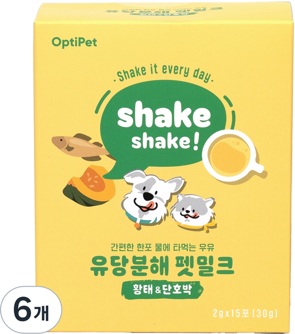 옵티펫 반려동물 유당분해 펫밀크, 30g, 6개, 황태
