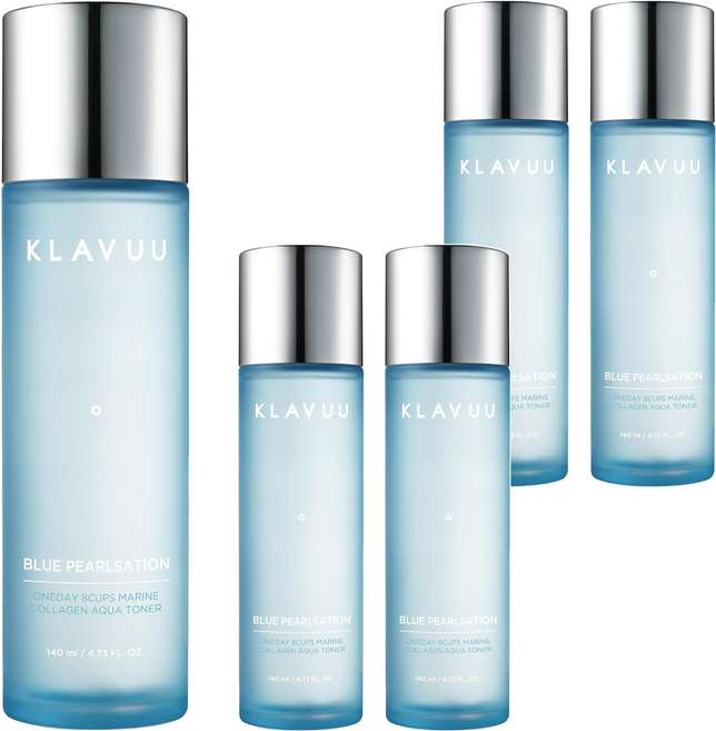 KLAVUU 克拉優 藍珍珠 八杯海洋膠原水潤爽膚水, 140ml, 5瓶
