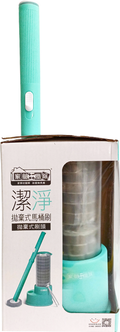 EASY CLEANER 家簡塵除 潔淨 拋棄式馬桶刷, 綠色, 1組