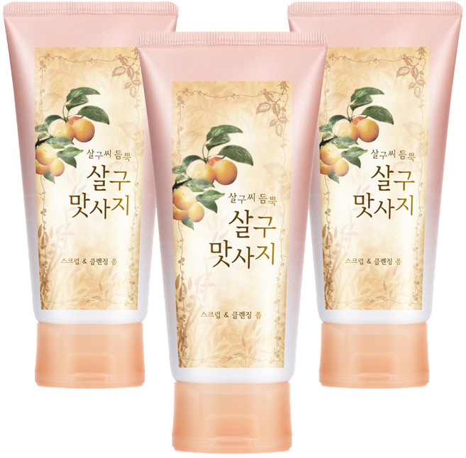 LG생활건강 살구 스크럽 앤 클렌징 폼, 120g, 3개