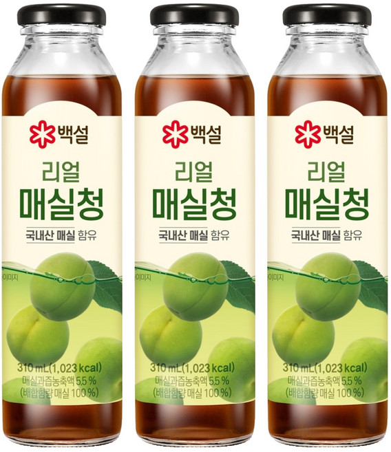 백설 리얼 매실청, 310ml, 3개