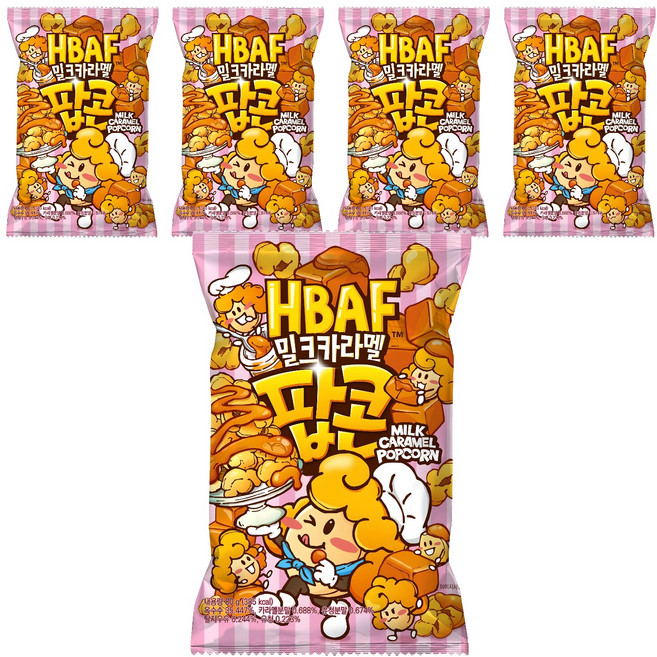 바프 밀크카라멜 팝콘, 80g, 5개