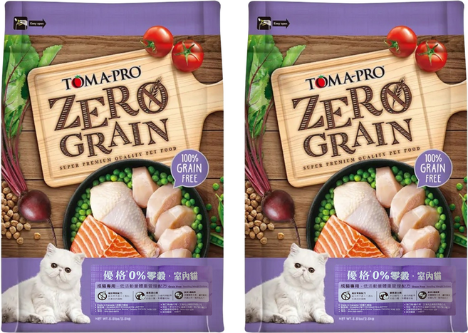 TOMA-PRO 優格 成貓用 零穀低活動量體重管理配方乾飼料, 雞肉, 2.5kg, 2袋