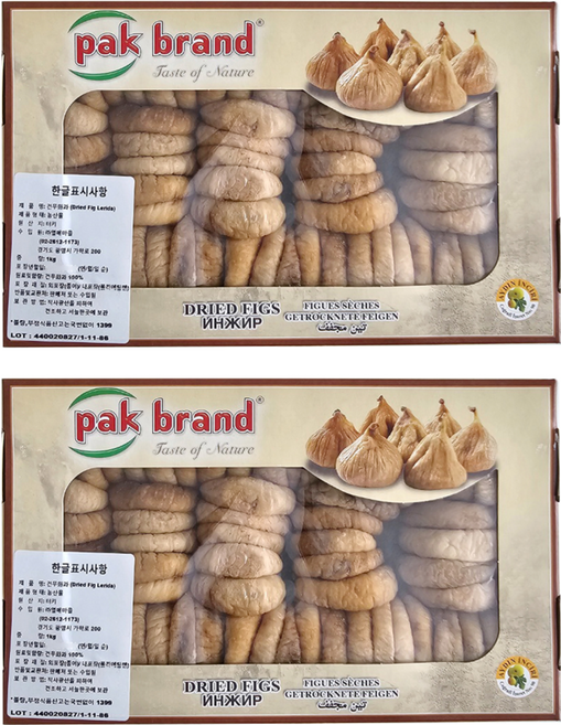 쿠킹스토리 건조 무화과 포장 디자인 랜덤발송, 1kg, 2개