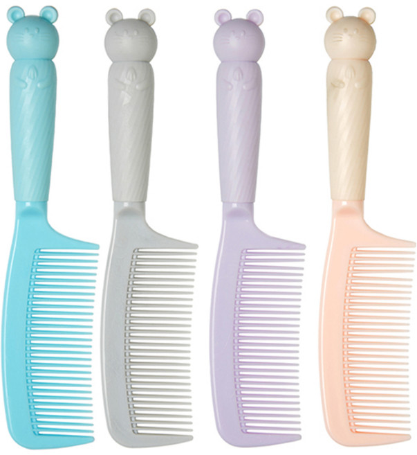 헤어베스트 큐티콤 캐릭터 마우스 도끼빗 4종 세트, 1개, 혼합색상