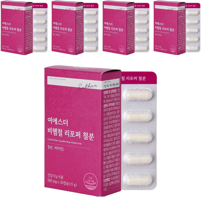 에스더포뮬러 여에스더 비헴철 리포퍼 철분 15g, 5개, 30정