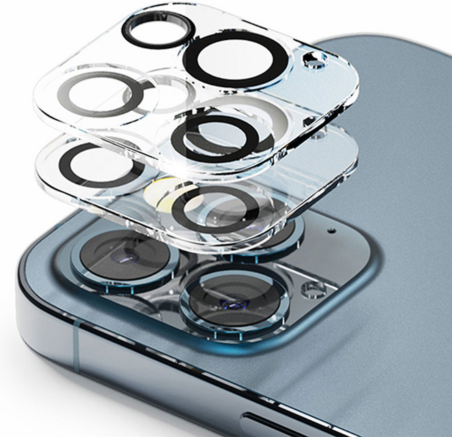 신지모루 빛번짐 방지 카메라 렌즈 강화유리 보호필름 2p 세트, 1세트