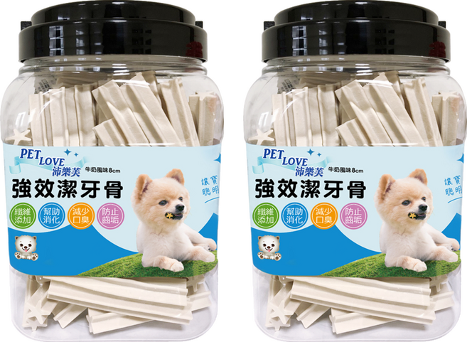 沛樂芙 強效潔牙骨, 牛奶, 700g, 2桶