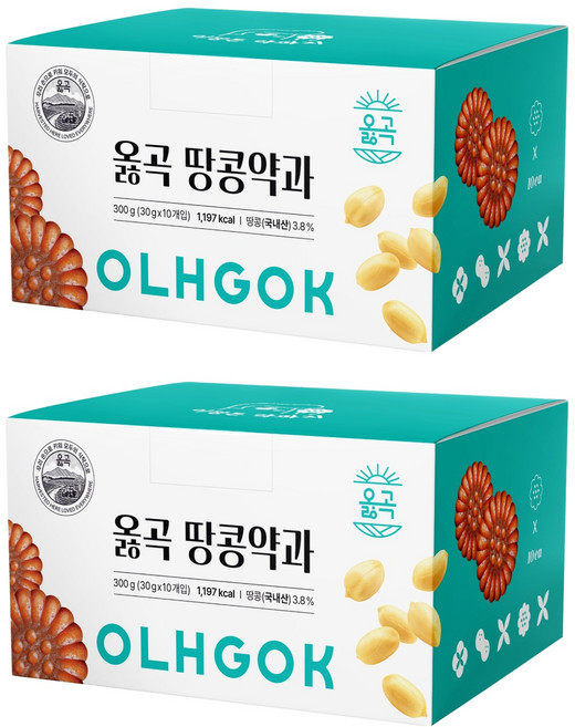 옳곡 땅콩약과 이정돈 약과지 10p, 2개, 300g