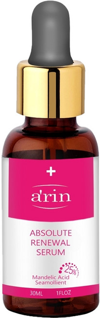 a'rin 氧潤 25%杏仁酸微剝煥膚精華 30ml 角質更新 淨化毛孔 緊實抗皺 淡化改善黯沉肌膚, 1瓶