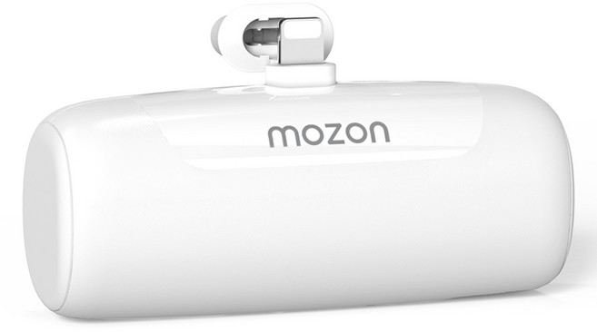 모즈온 일체형 미니 5000mAH 보조배터리, 8핀, 화이트