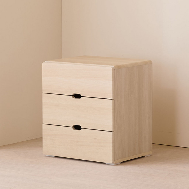 JD FURNITURE 3層抽屜收納櫃, 白橡木色