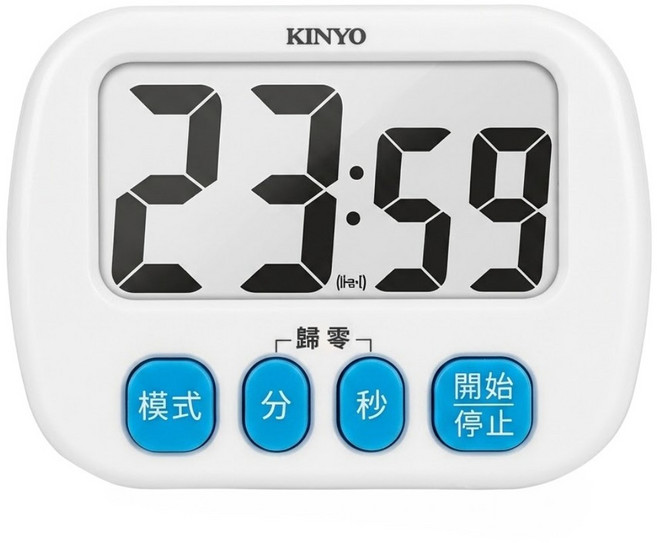 Kinyo 防潑水電子式正倒數計時器, 白色 + 薄荷綠, 1入