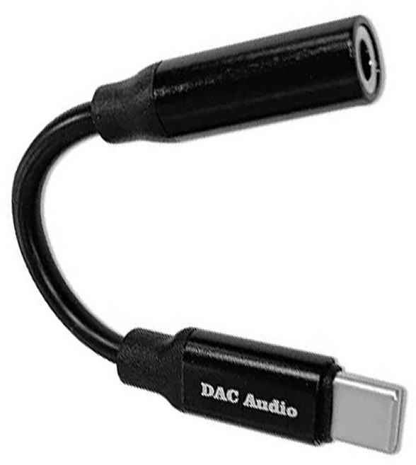 iLeco Type-C 手機音源轉接器 3.5mm 24bit / 192khz 音頻解碼, DAC-11, 黑色, 1個