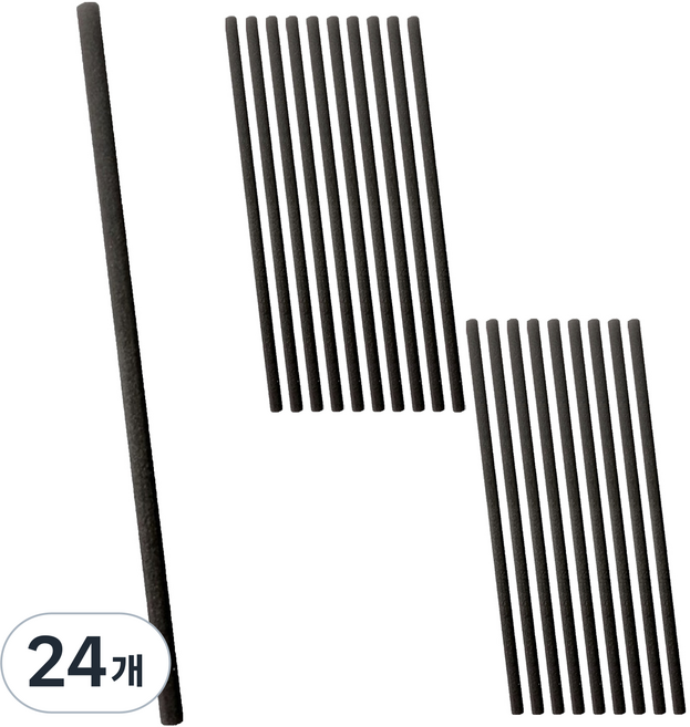 ZERO CANDLE 擴香長纖維棒 8mm 30cm, 黑色, 24個, 5入