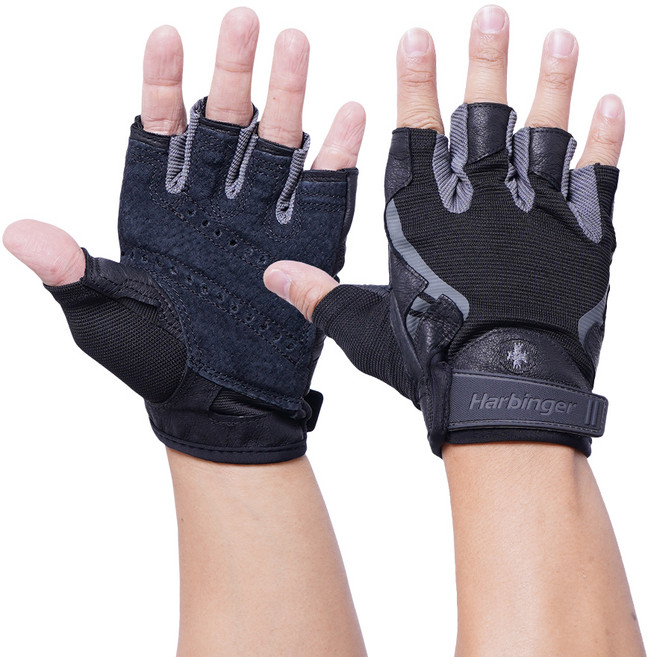 하빈져 남성용 프로 헬스 장갑 양손세트, BLACK, 1세트