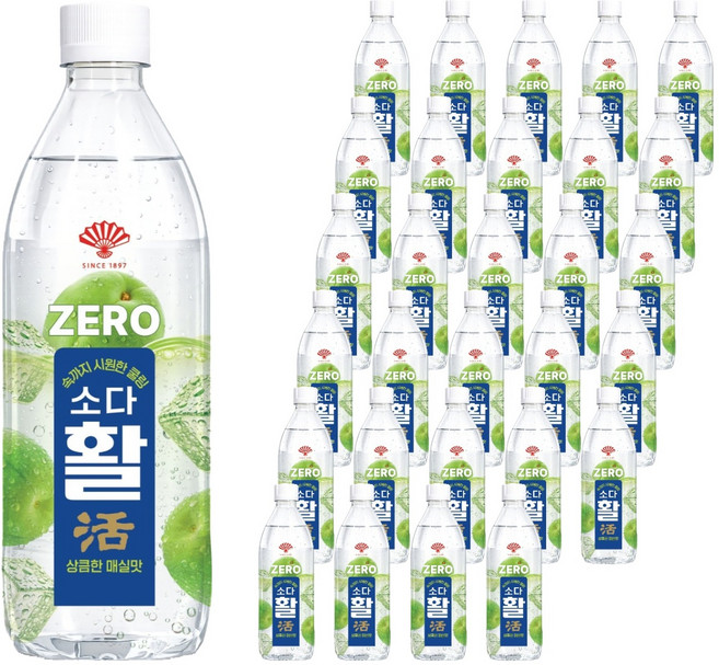 동화약품 소다활 제로 탄산음료 매실맛, 48개, 500ml