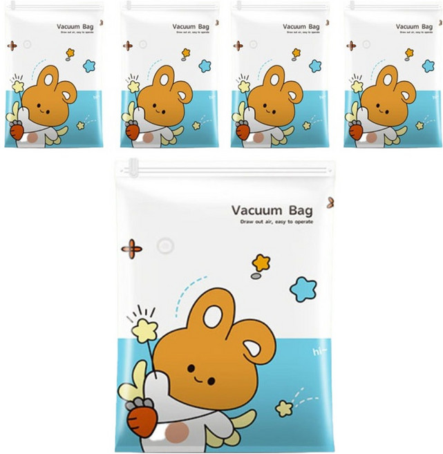 블루무역 의류용 진공 압축팩 마법토끼 랜덤발송, 5개, 1개입