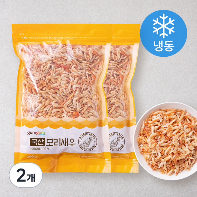 곰곰 국산 보리새우, 100g, 2개