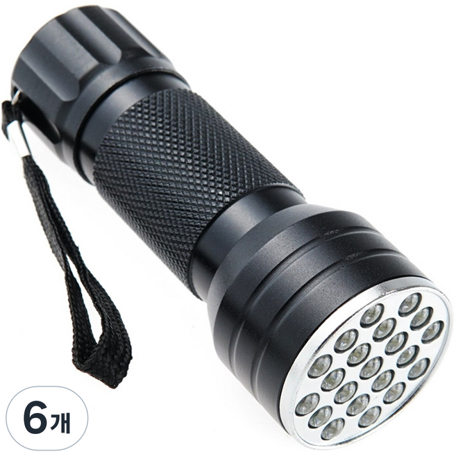 컴스 UV 21LED 손전등 395nm 램프 BD768, 혼합색상, 6개