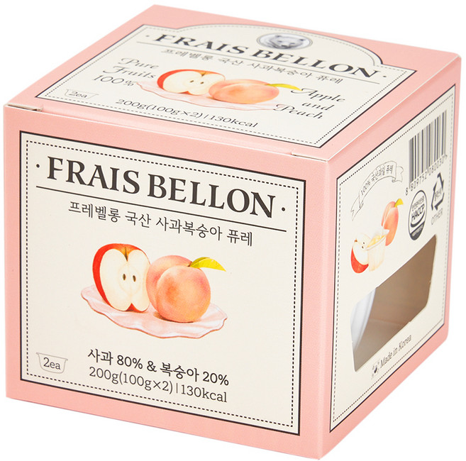 프레벨롱 국산 과일퓨레, 사과복숭아, 200g, 1개