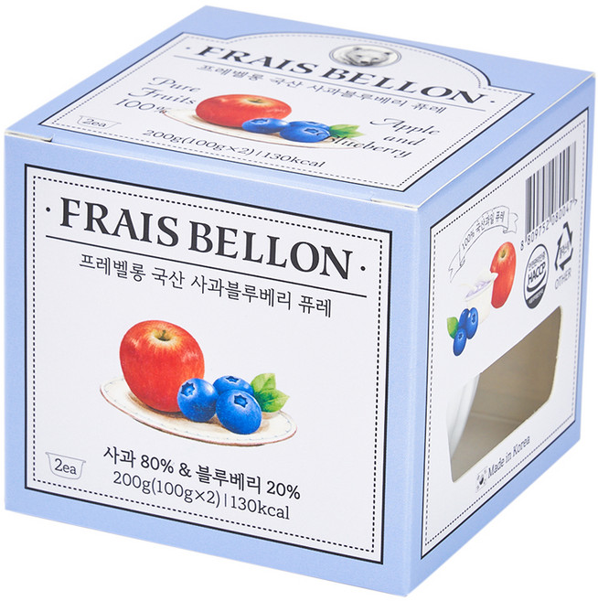 프레벨롱 국산 과일퓨레, 사과블루베리, 200g, 1개