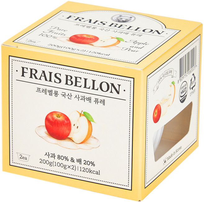 프레벨롱 국산 과일퓨레, 사과배, 200g, 1개