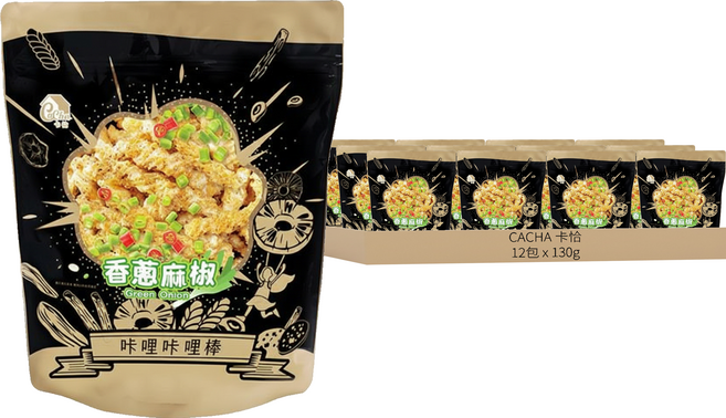CACHA 卡恰 卡哩卡哩棒 香蔥麻椒, 130g, 12包