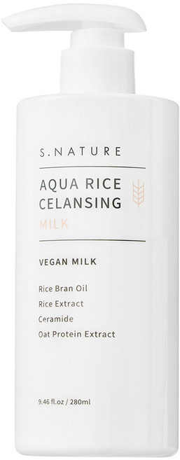 에스네이처 아쿠아 라이스 클렌징 밀크, 280ml, 1개