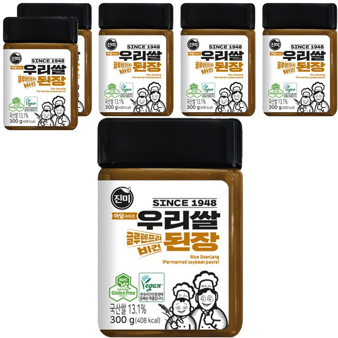 진미 우리쌀 된장, 300g, 6개