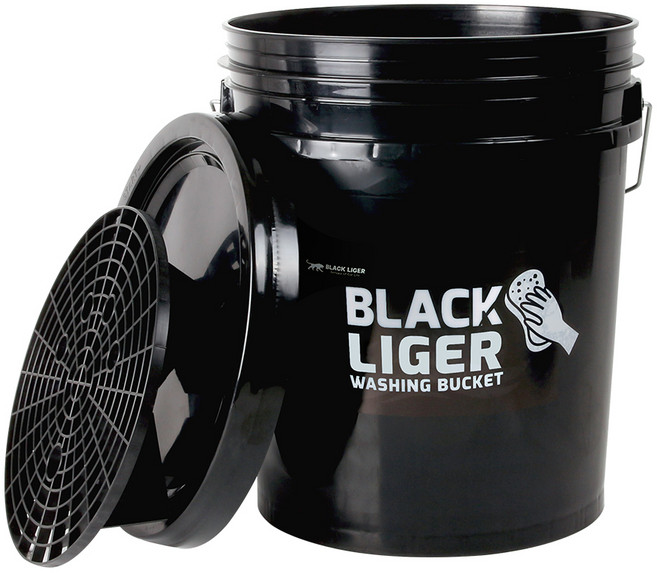 블랙라이거 세차버킷 + 뚜껑 + 그릿가드 세트, 20L, 블랙