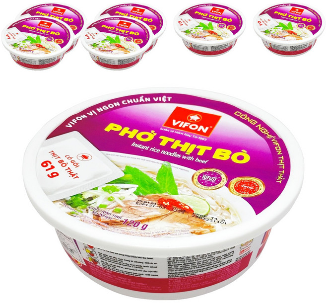 비폰 포보 베트남 쌀국수 컵라면 120g, 7개